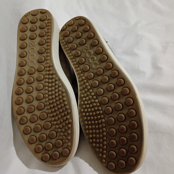 ECCO SOFT 7 Asymmetric-Side-Zip Suede Ankle Booties Low Sneakers Tan Comfort - Picture 6 of 10